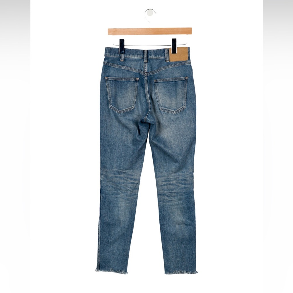 Celine Skinny Jeans Blue Mid-Rise Raw Hem Denim Size 27 - Picture 5 of 6